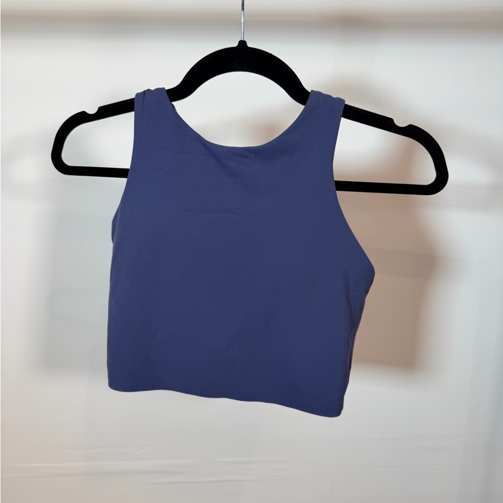 Athleta Cropped High-Neck Tank Top - Navy